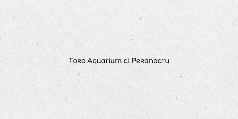 Toko Aquarium di Pekanbaru