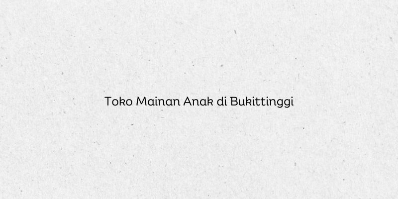 Toko Mainan Anak di Bukittinggi