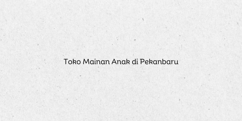 Toko Mainan Anak di Pekanbaru